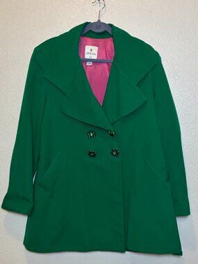 Opera Women's Emerald Double-Breasted Pea Coat